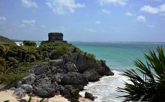 View of the ancient city on the beach photo