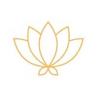 flor de loto diseño de línea de decoración de elementos orientales vector