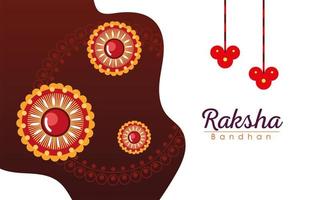 raksha bandhan rojo mandala flores pulseras diseño vectorial vector