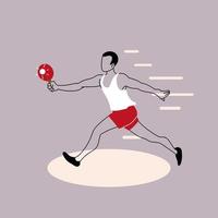 man playing table tennis, ping pong vector