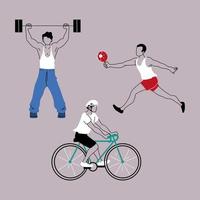 group of people in sports activities vector