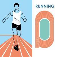 man avatar running and track vector design