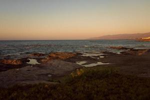 Crete Sea in sunset photo