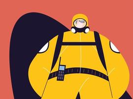 man in protective suit, safety clothing vector