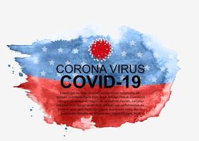 Corona Virus Covid 19 background with USA Flag. Vector Illustration
