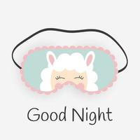 Good Night Abstract Background with Funny Sleeping Mask. Vector Illustration