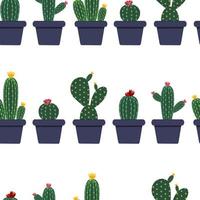 Cactus Natural Seamless Pattern Background Vector Illustration.