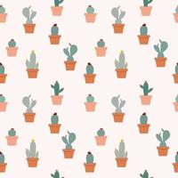 Cactus Natural Seamless Pattern Background Vector Illustration.