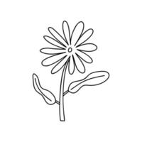 monoline vector estilizada flor de primavera. elemento de arte de ilustración de estilo escandinavo. imagen floral decorativa de verano para la tarjeta de felicitación de San Valentín o un cartel, banner de vacaciones