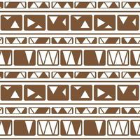 Horizontal vector brown white monochrome winter abstract geometric seamless pattern. Tribal illustration contains lines, rectangles like wall bricks, triangles, print stripes for textiles or wallpaper