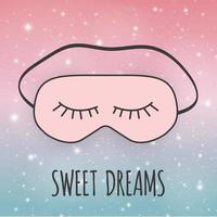 Good Night Abstract Background with Funny Sleeping Mask. Vector Illustration