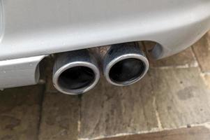 detail of a sports car exhaust photo