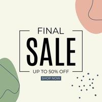 Final Sale Abstract Background in Simple Minimal Style. Vector Illustration