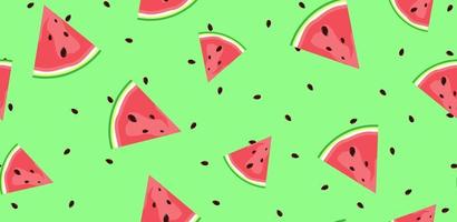 Summer Flat Seamless pattern Background with watermelon. Vector Illustration