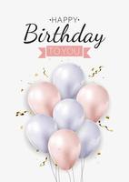 Realistic 3d balloon background for party, holiday, birthday, promotion card, poster. Vector Illustration EPS10