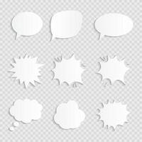 Empty comic  speech bubbles set with shadows. Vector Illustration