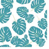 Monstera Palm leaves trendy seamless pattern background. Vector  illustration
