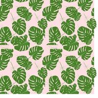 Monstera Palm leaves trendy seamless pattern background. Vector  illustration