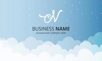 Modern Light Blue Startup Business Background With Clouds vector