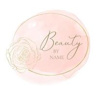 Elegant feminine logo design in pink and gold vector