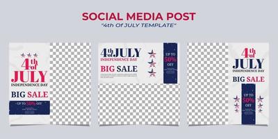 Modern social media post banner template design for US independence day celebration vector