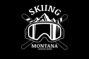 skiing montana winter sport color white vector