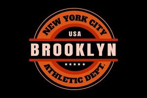 ciudad de nueva york brooklyn athletic dept color naranja vector