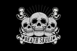 death skull color gray vector