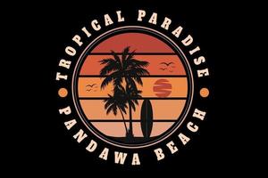 paraíso tropical bali playa color naranja degradado vector