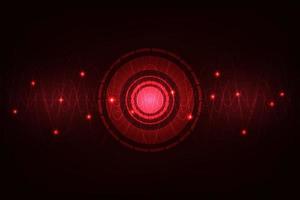 Sound waves have different levels on a dark red background. vector
