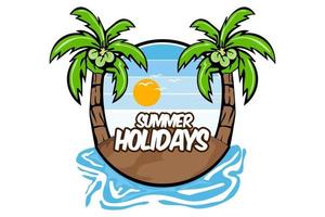 summer holidays  design with beach vector