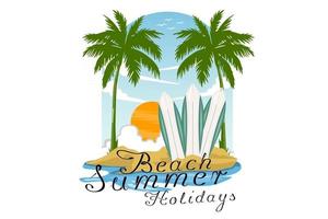 beach summer holidays  design vector