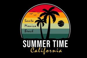 diseño de silueta de california de horario de verano vector