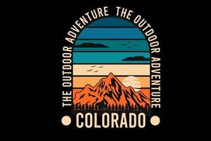 the outdoor adventure colorado silhouette design vector