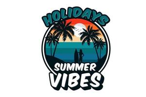 holidays summer vibes design vector