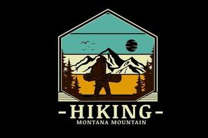 hiking montana montana color green yellow and brown vector