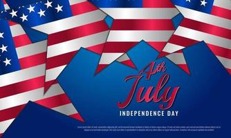 USA Independence Day background with star and lettering element vector