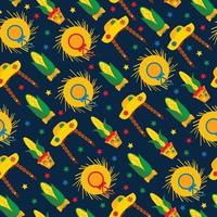 Seamless pattern of festa Junina village festival in Latin America vector