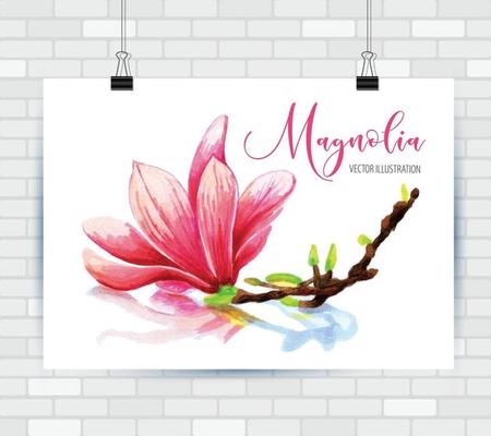 Yand Drawn sketch Flower magnolia