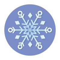 copo de nieve de invierno fondo azul frío icono de círculo vector