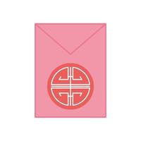 chinese envelope stamp oriental element decoration color design vector