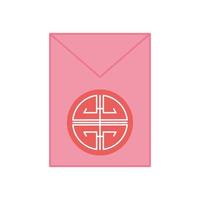 chinese envelope stamp oriental element decoration color design vector