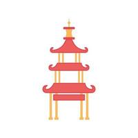 pagoda china elemento oriental diseño de color vector