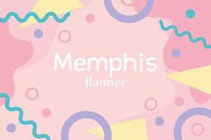 memphis figures pop textile 80s 90s style abstract banner vector