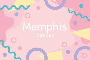 memphis figures pop textile 80s 90s style abstract banner vector