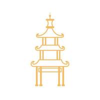 chinese pagoda oriental element line design vector