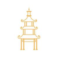 diseño de línea de elemento oriental pagoda china vector