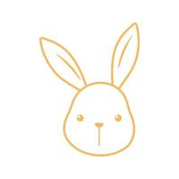 cute bunny face cartoon animal line design vector