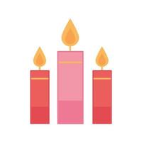 candles flame element decoration color design vector