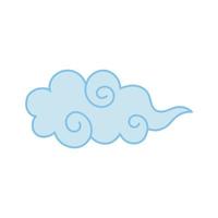 curly cloud oriental element decoration color design vector